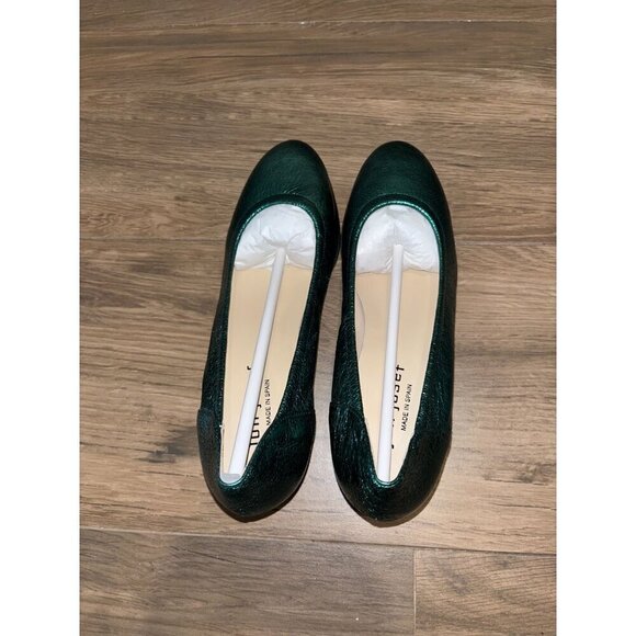 NWT Anthropologie Jon Josef Damas  Green Vulcano Metalllic  Leather Heels Size 6 - Picture 2 of 8